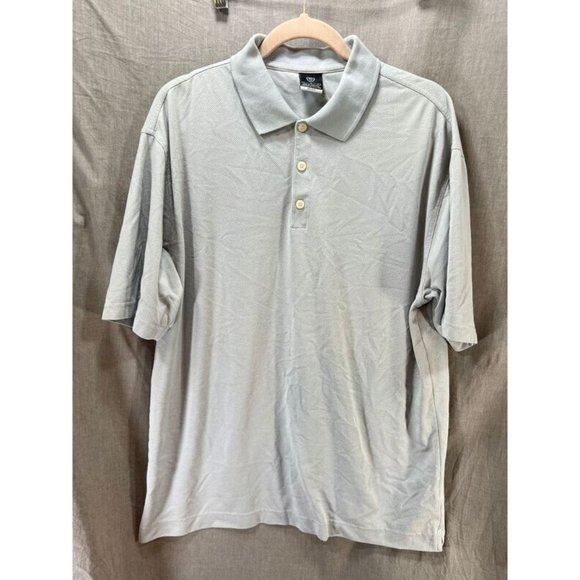 Nike Golf Polo Shirt Adult Large Gray Short Sleeve‎ Button DRI FIT Golfer Mens. - Picture 1 of 9